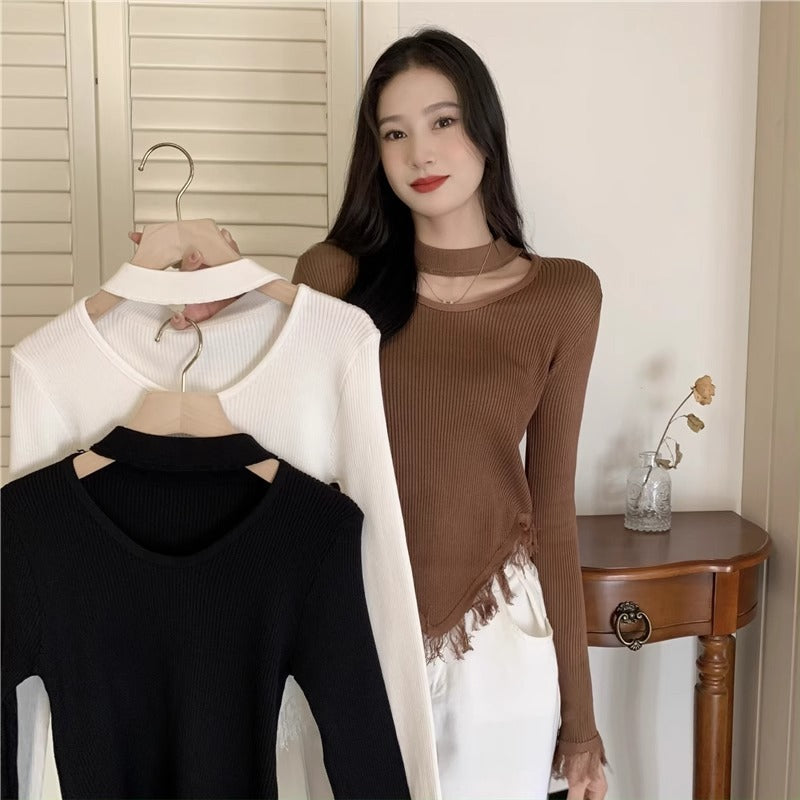 Women's Halter Bottoming Shirt Autumn And Winter Brit Style