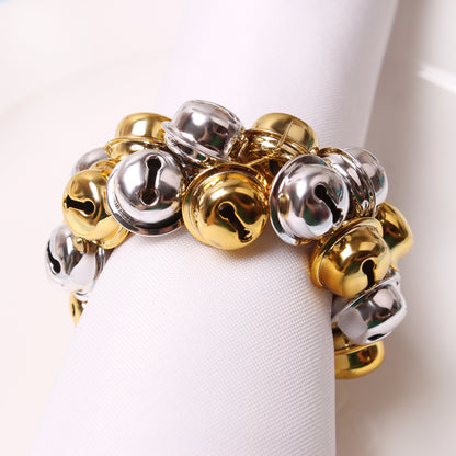 Elk Flower Christmas Tree Napkin Rings Bells