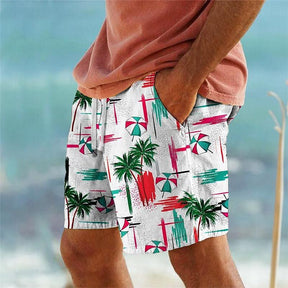 Hawaii Beach European And American Printed Casual Men's Shorts Brit Style