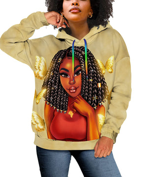 Women's Creative Casual Printed Autumn Winter Hoodie Brit Style