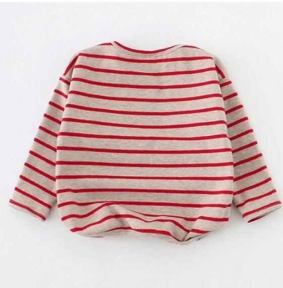 Fashion Striped Print Kids Baby Girls Clothes Cotton Long Sleeve T Shirts For Children Girls Autumn Spring Baby Clothing Brit Style