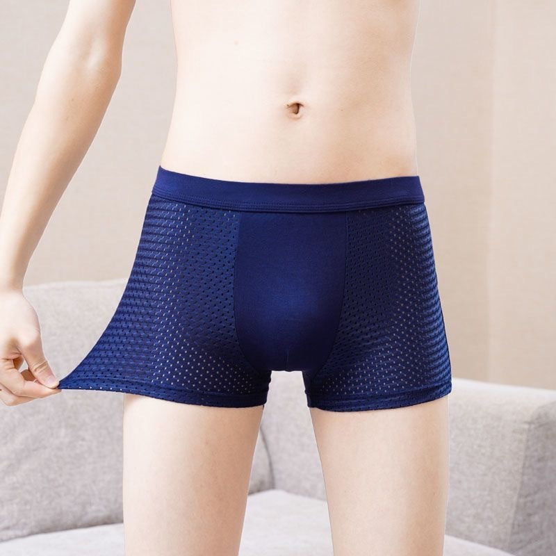 Men's Ice Silk Underwear Hollow Mesh Breathable Brit Style