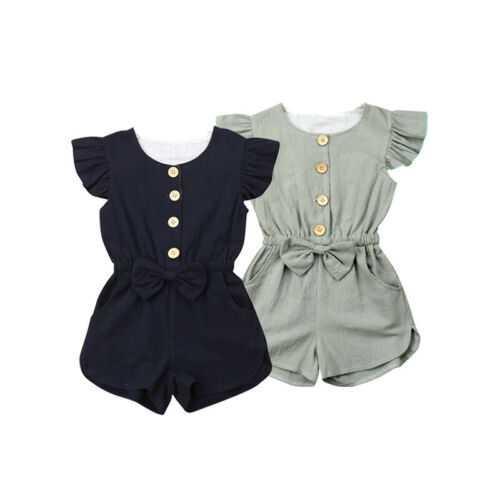 Toddler Girl Clothes Kids Baby Girls Summer Ruffles Sleeve Brit Style