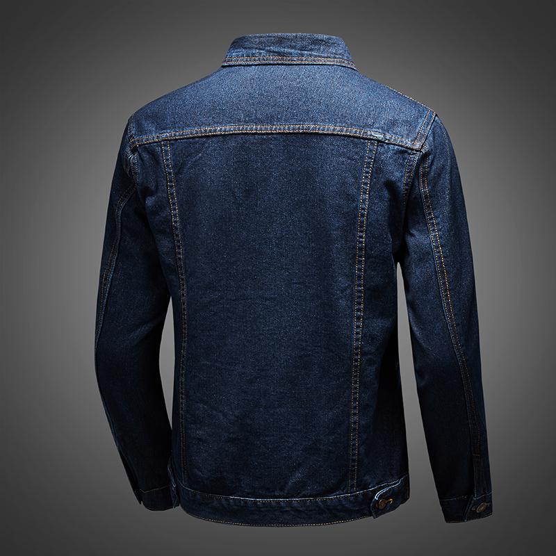 Blue Vintage Denim Jacket Men's Casual Brit Style