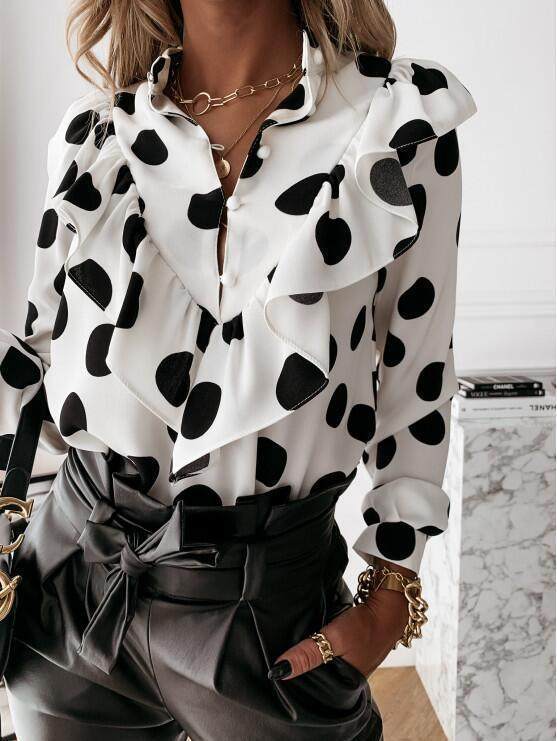 Women Blouses Long Sleeve Shirt Casual Tops Brit Style