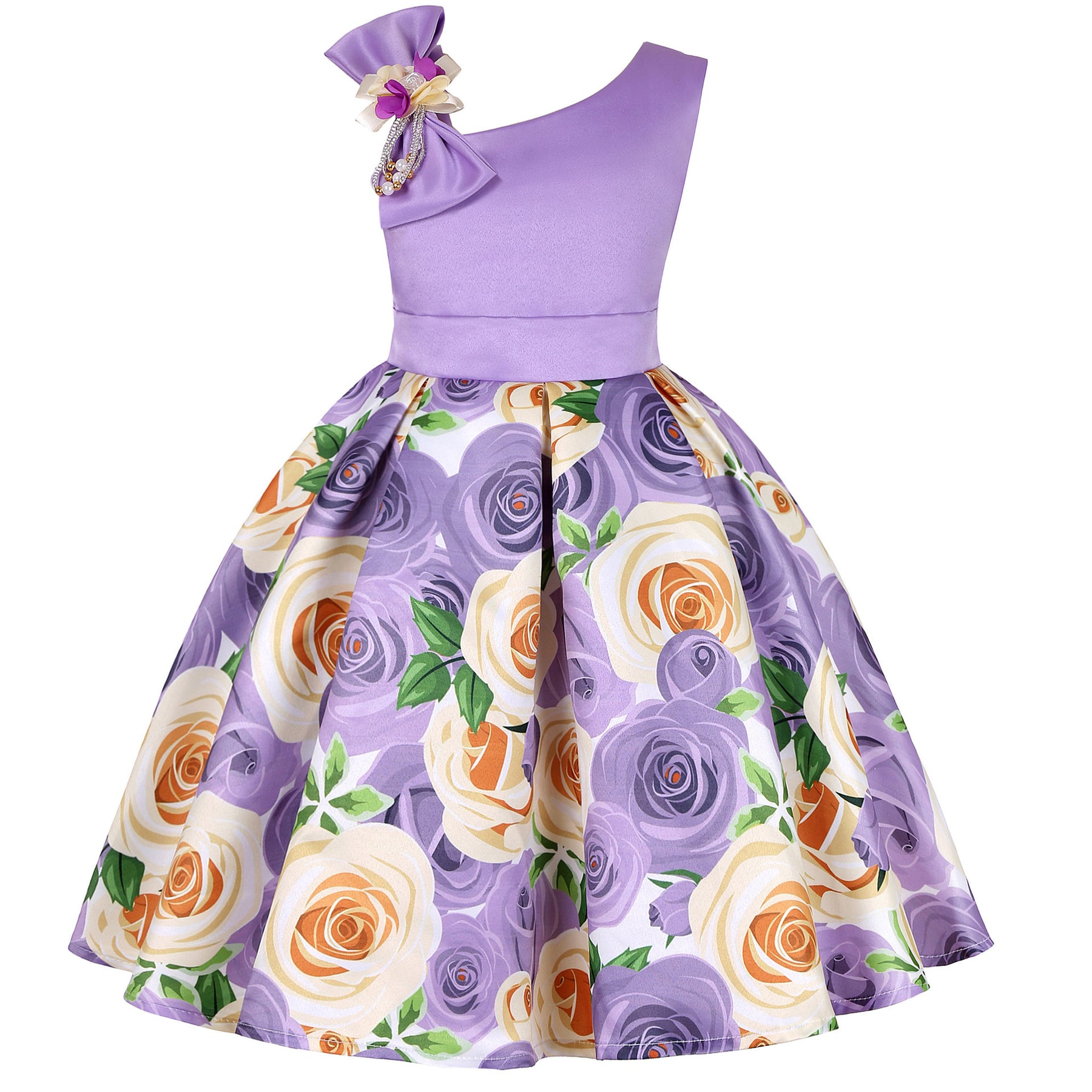 Girls' Dresses Girls' Princess Dresses Digital Print Children's Dresses Brit Style