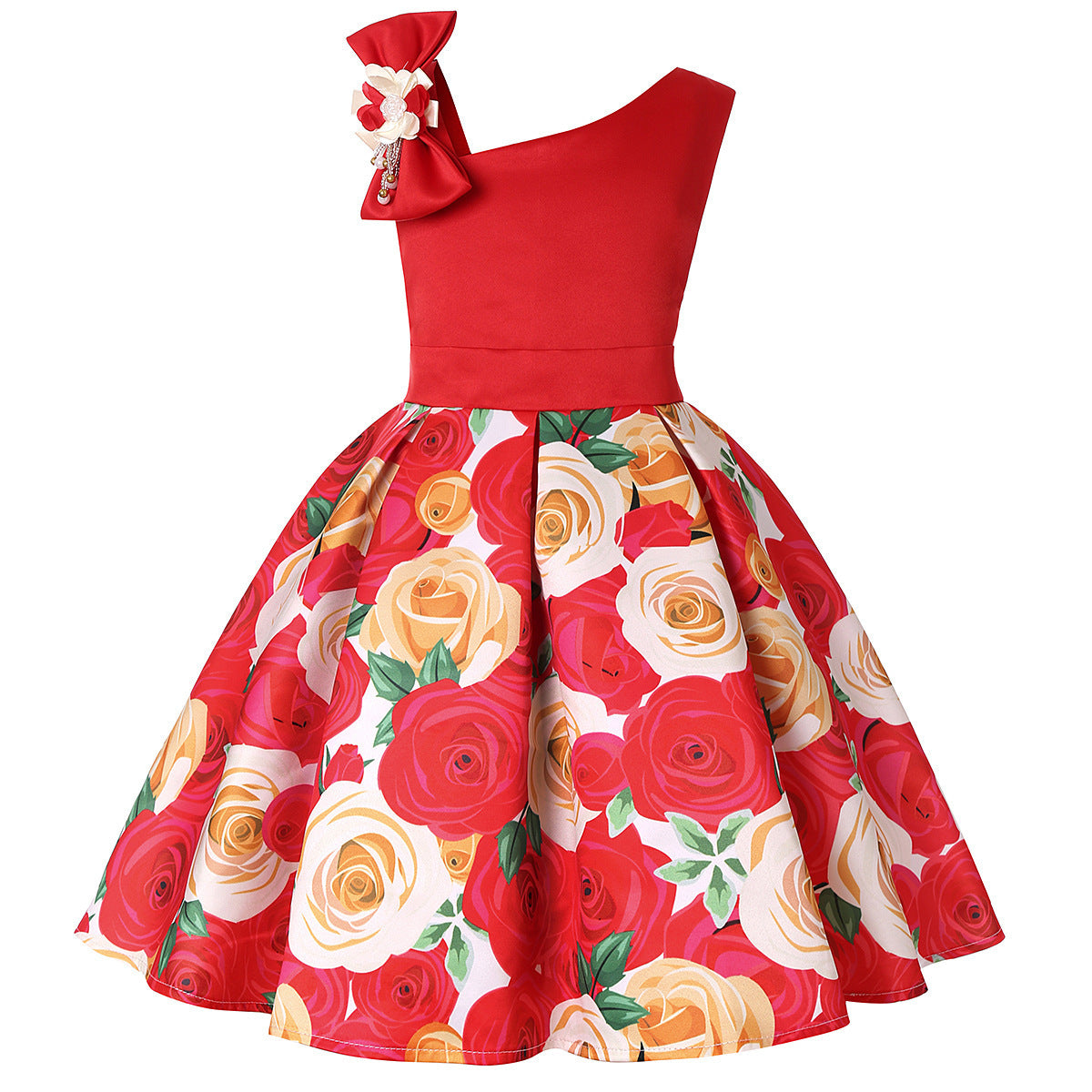 Girls' Dresses Girls' Princess Dresses Digital Print Children's Dresses Brit Style