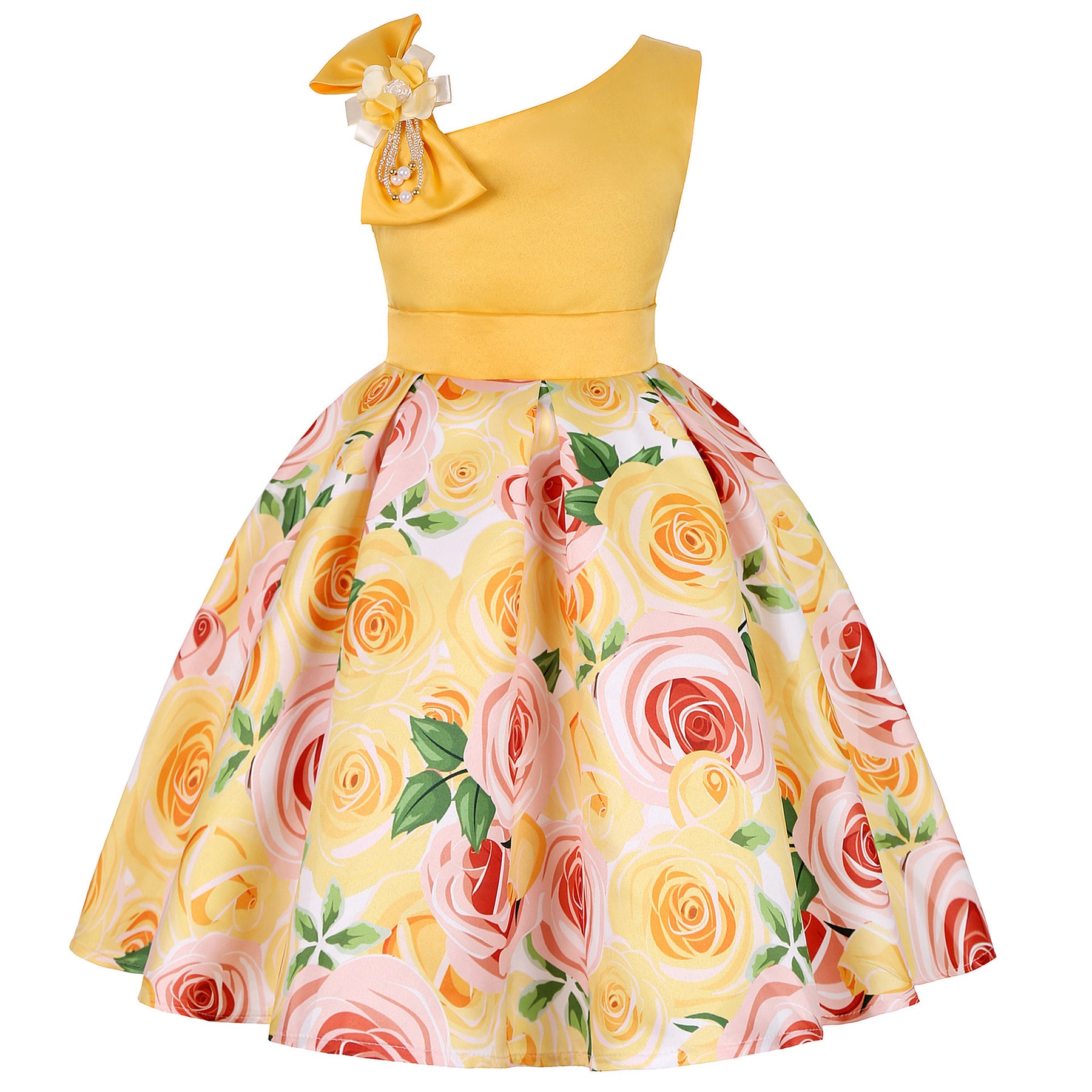 Girls' Dresses Girls' Princess Dresses Digital Print Children's Dresses Brit Style