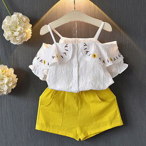 Kids Girls Clothes For Baby Girl Kids T-Shirt Shorts Suit Brit Style