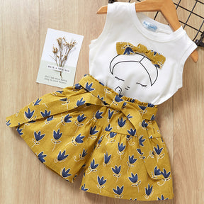 Kids Girls Clothes For Baby Girl Kids T-Shirt Shorts Suit Brit Style