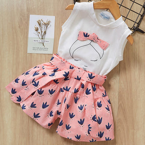 Kids Girls Clothes For Baby Girl Kids T-Shirt Shorts Suit Brit Style