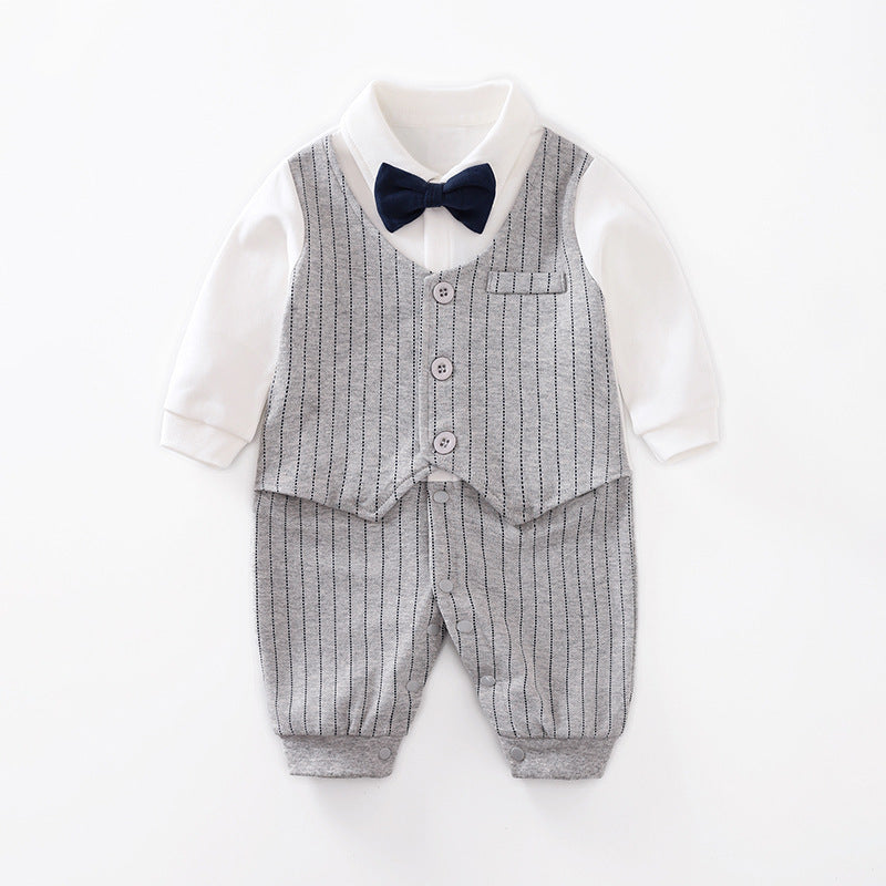 Baby Jumpsuit Spring And Autumn Models Foreign Trade Gentleman Baby Clothes Long-Sleeved Baby Clothes Baby Clothes Brit Style