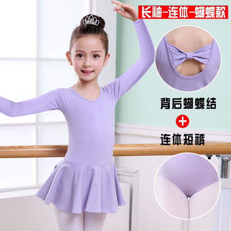 Children's Dance Clothes, Girls' Practice Clothes, Girls Short-sleeved Tutu Brit Style