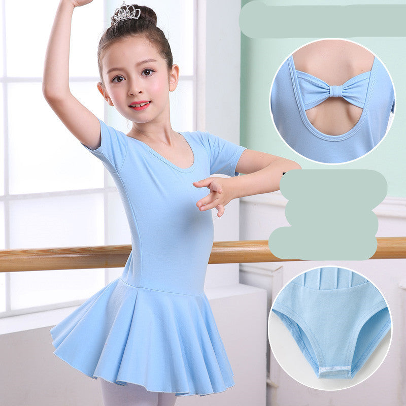 Children's Dance Clothes, Girls' Practice Clothes, Girls Short-sleeved Tutu Brit Style