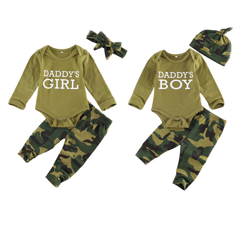 New Products Set Letter Camouflage Printed Children Set Brit Style