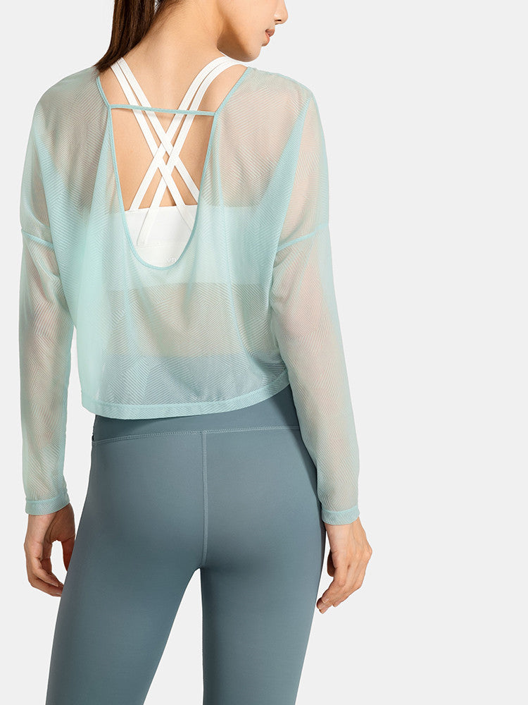 Breathable Yoga Blouse Beauty Back Wear Sports Top Women Summer Brit Style