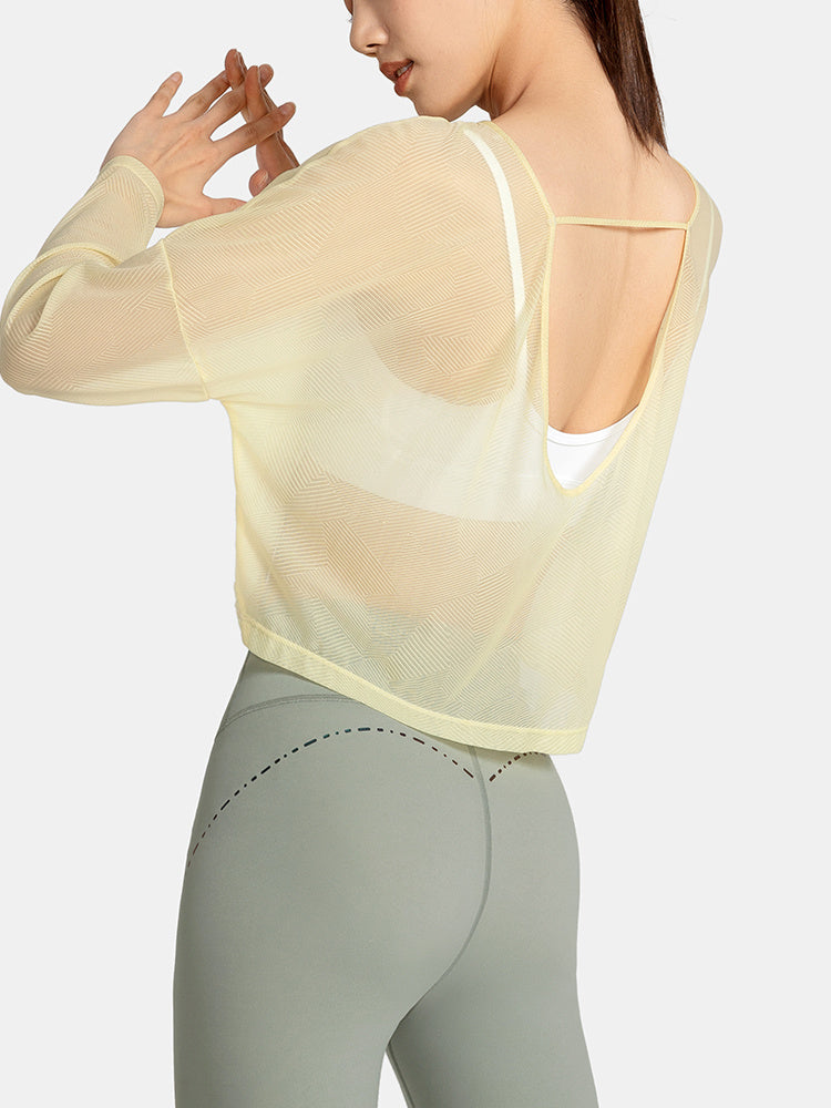 Breathable Yoga Blouse Beauty Back Wear Sports Top Women Summer Brit Style