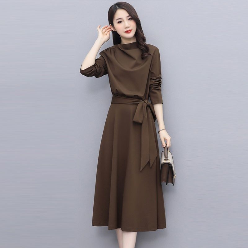 Fashion Casual Thin Long Sleeve Dress Brit Style