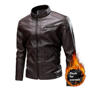 Spring And Autumn Cross-border Casual Men's Leather Clothing Stitching Motorcycle Retro Fashion Leather Jacket Coat Brit Style