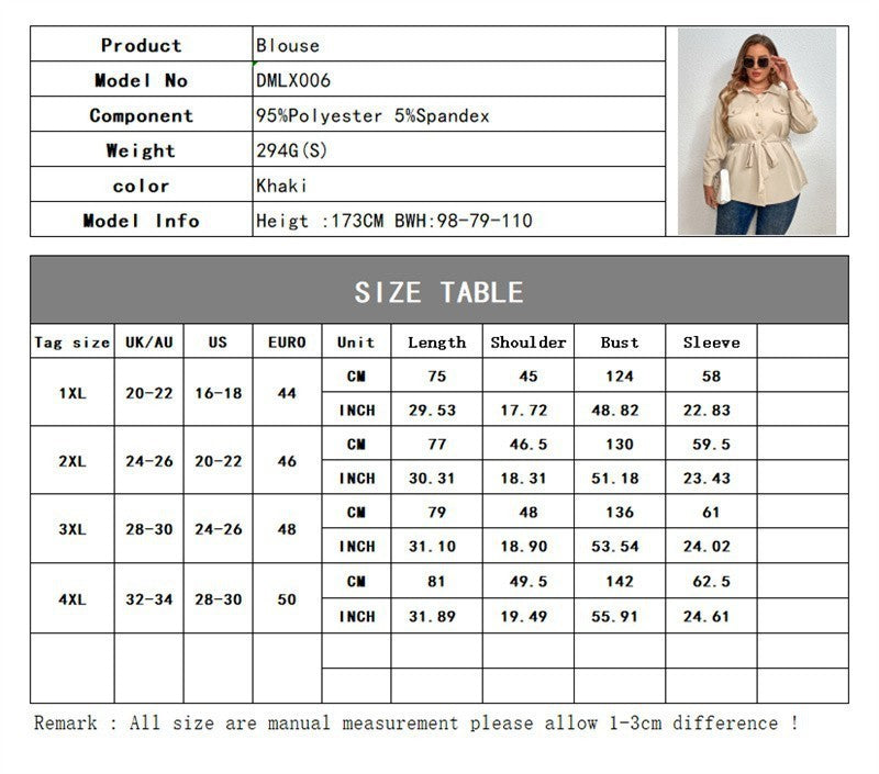 Plus Size Fat Women Blouse Shirt Ladies Tops Brit Style