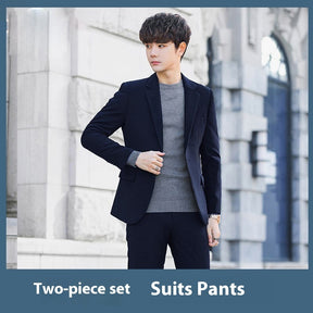 Business Casual Korean-style Slim-fit Trendy High-end Suit Men's Jacket Brit Style