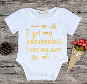 Newborn Baby Clothes Funny 1st Birthday Daddy Letter White Short Sleeve Baby Bodysuits Tiny Cotton Baby Clothes Onesie (China) Brit Style