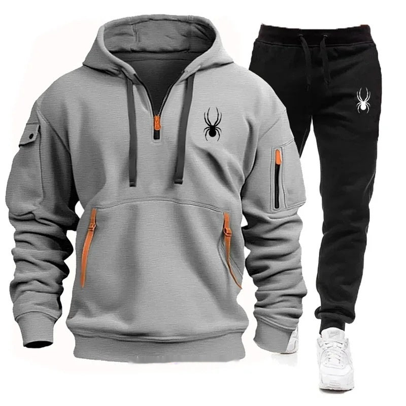 Casual Men's Pocket Polyester Sports Suit Brit Style