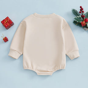 Christmas Clothes For Girls Boys Casual Sweatshirt Romper Cute Letter Long Sleeve Jumpsuit Newborn Bodysuits Brit Style