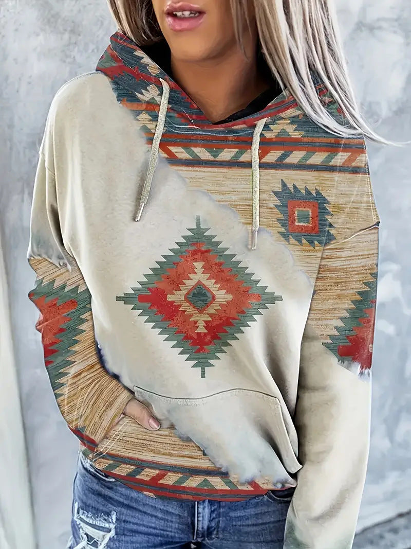 Women's Hoodie Fashionable Ethnic Style Casual Sports Hoodie Brit Style