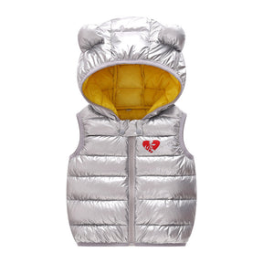 Children Warm Down Vest Autumn Baby Boys Girls Sleeveless Waistcoat Kids Outerwear Vests Children Hooded Jackets Brit Style