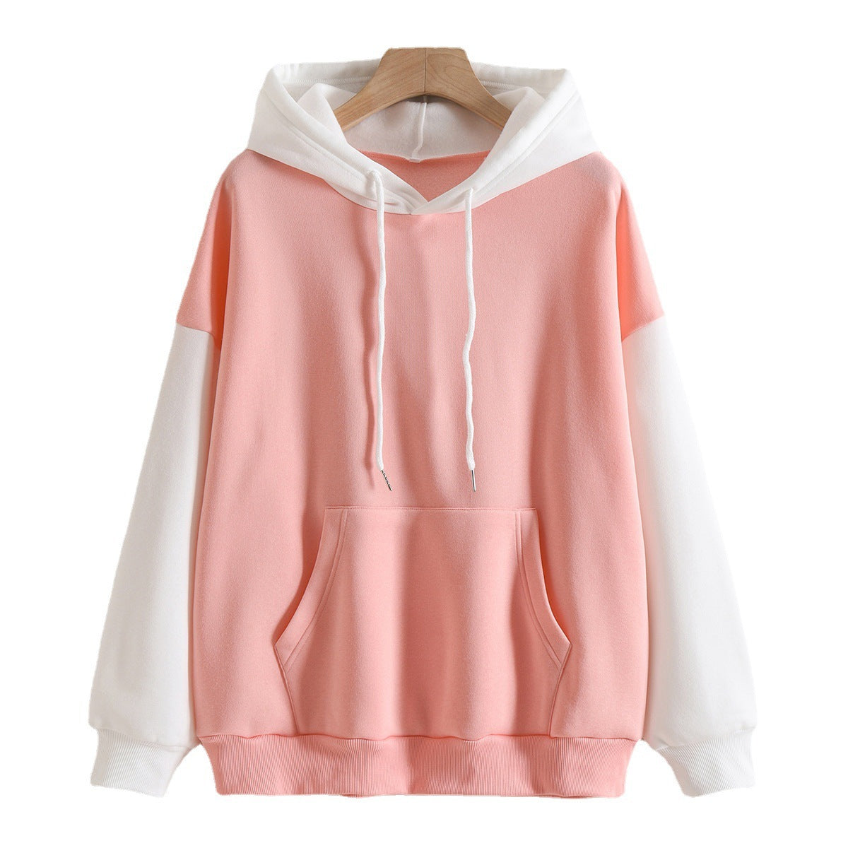 Women's Hooded Spring And Autumn All-match Coat Casual Loose Patchwork Top Fashion Brit Style