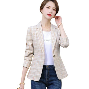 Korean Style British Casual Plaid Short Suit Brit Style