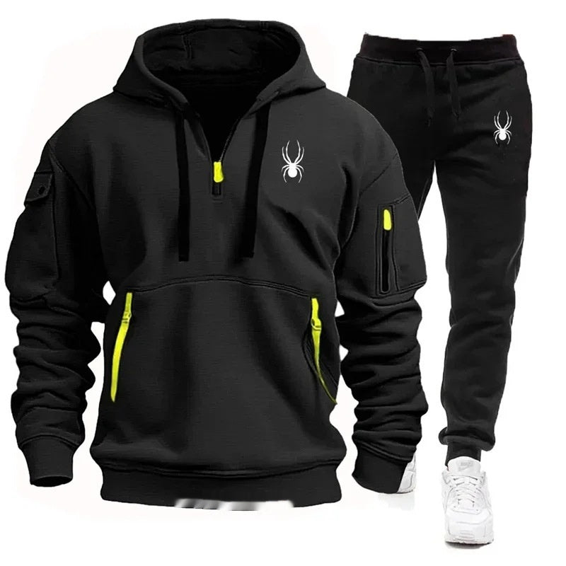 Casual Men's Pocket Polyester Sports Suit Brit Style