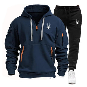 Casual Men's Pocket Polyester Sports Suit Brit Style