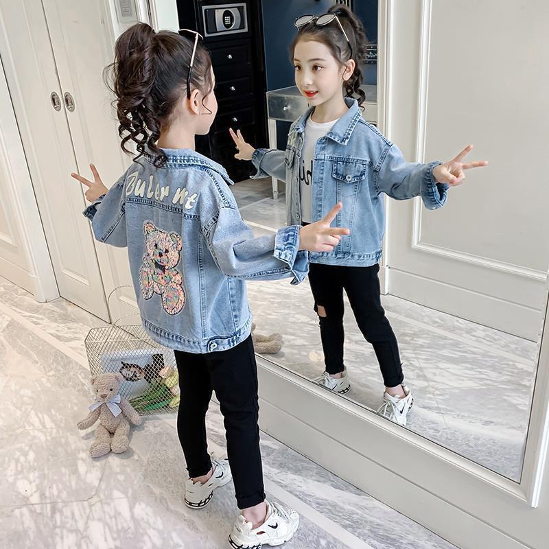 Cartoon Jacket Clothes Children Denim Tops Brit Style