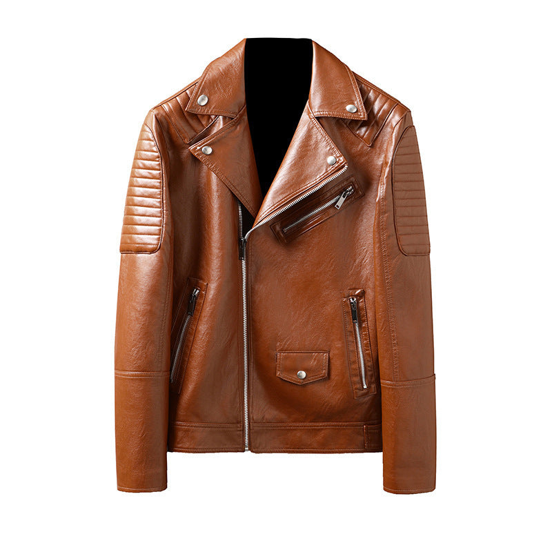 Spring And Autumn Slim-fitting Biker Leather Jacket Brit Style