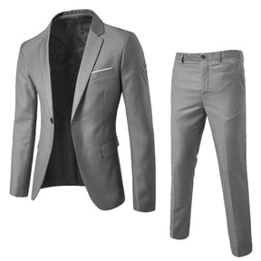 Two-piece Suit Business Professional Formal Wear Korean Slim Fit Brit Style