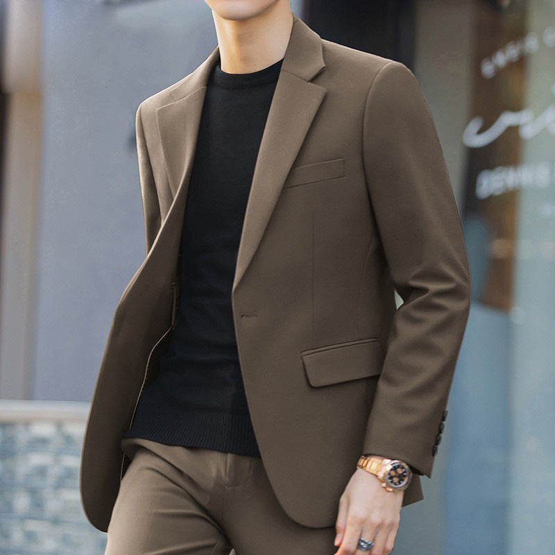 Business Casual Korean-style Slim-fit Trendy High-end Suit Men's Jacket Brit Style