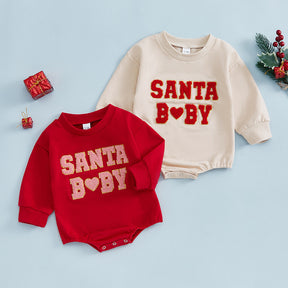 Christmas Clothes For Girls Boys Casual Sweatshirt Romper Cute Letter Long Sleeve Jumpsuit Newborn Bodysuits Brit Style