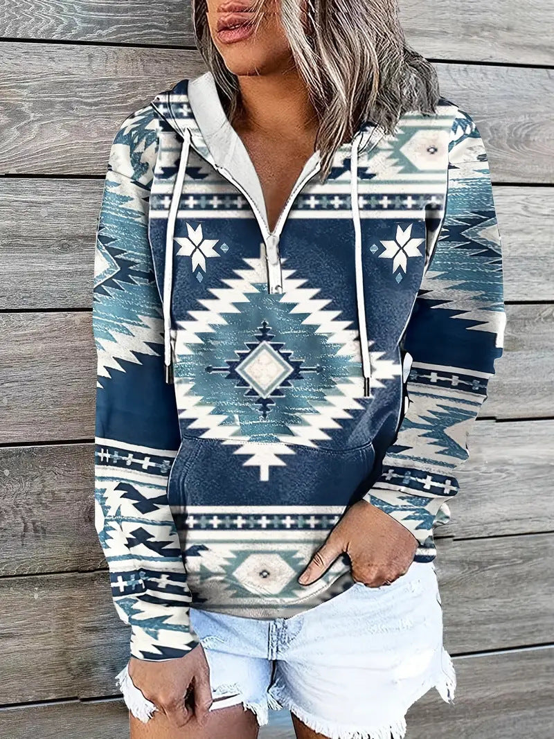 Women's Hoodie Fashionable Ethnic Style Casual Sports Hoodie Brit Style