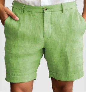 Men's Linen Summer Breathable Solid Color Outdoor Shorts Brit Style