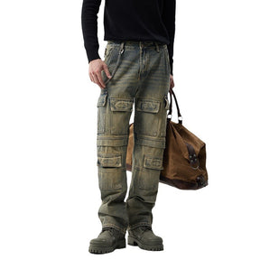 Simple And Stylish Personality Men's Cargo Jeans Brit Style