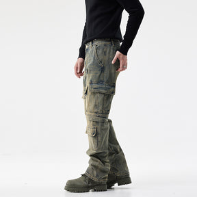 Simple And Stylish Personality Men's Cargo Jeans Brit Style