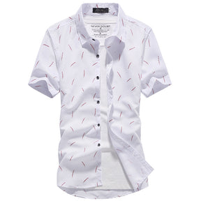 Men's Short-sleeved Shirt Korean-style Slim Fit Brit Style