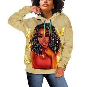 Women's Creative Casual Printed Autumn Winter Hoodie Brit Style