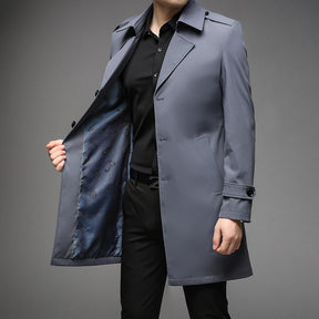 Mid-length Trench Coat Men's Casual Suit Brit Style