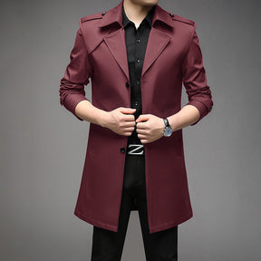 Mid-length Trench Coat Men's Casual Suit Brit Style