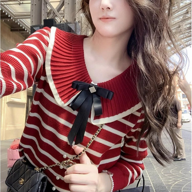 Gentle Doll Collar Sweater Women Brit Style