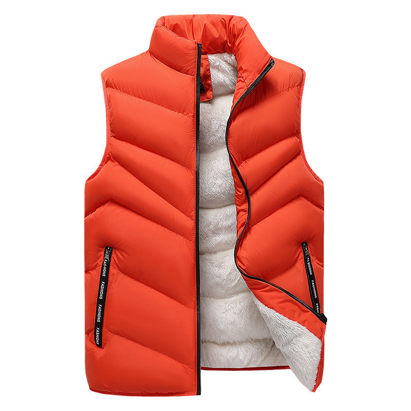 Men's Autumn And Winter Warm Outdoor Lamb Wool Vest Brit Style