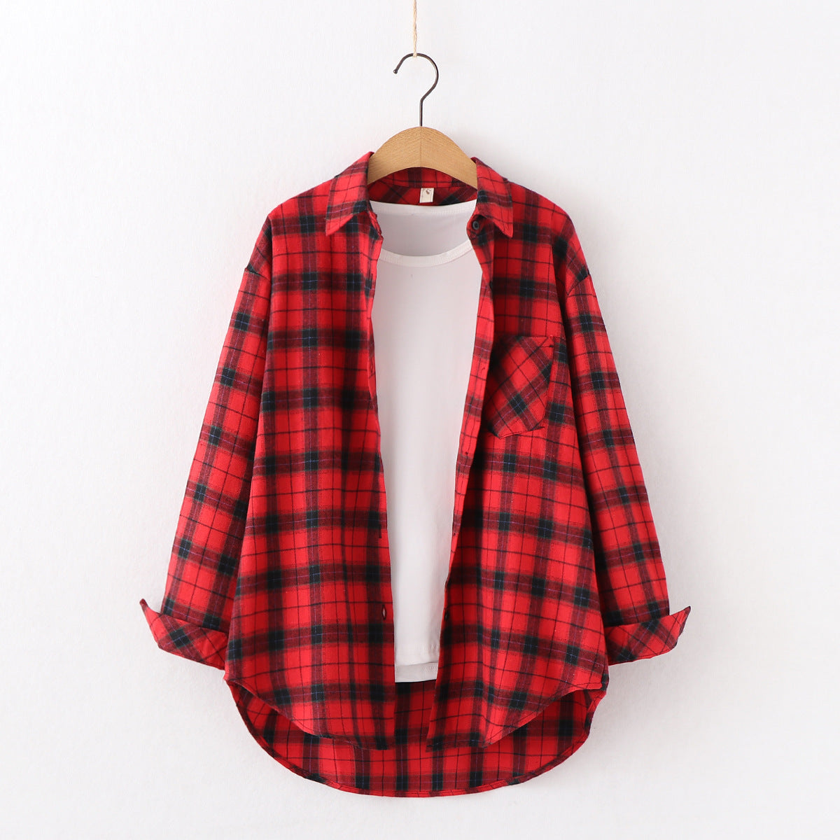 New Brand Plaid Shirt Women Loose Plus Size Blouse Female Long Sleeve Blouses Cotton Flannel Casual Shirt Women Tops Blusas Brit Style